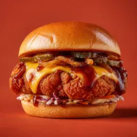 Hamburguesa de pollo con BBQ